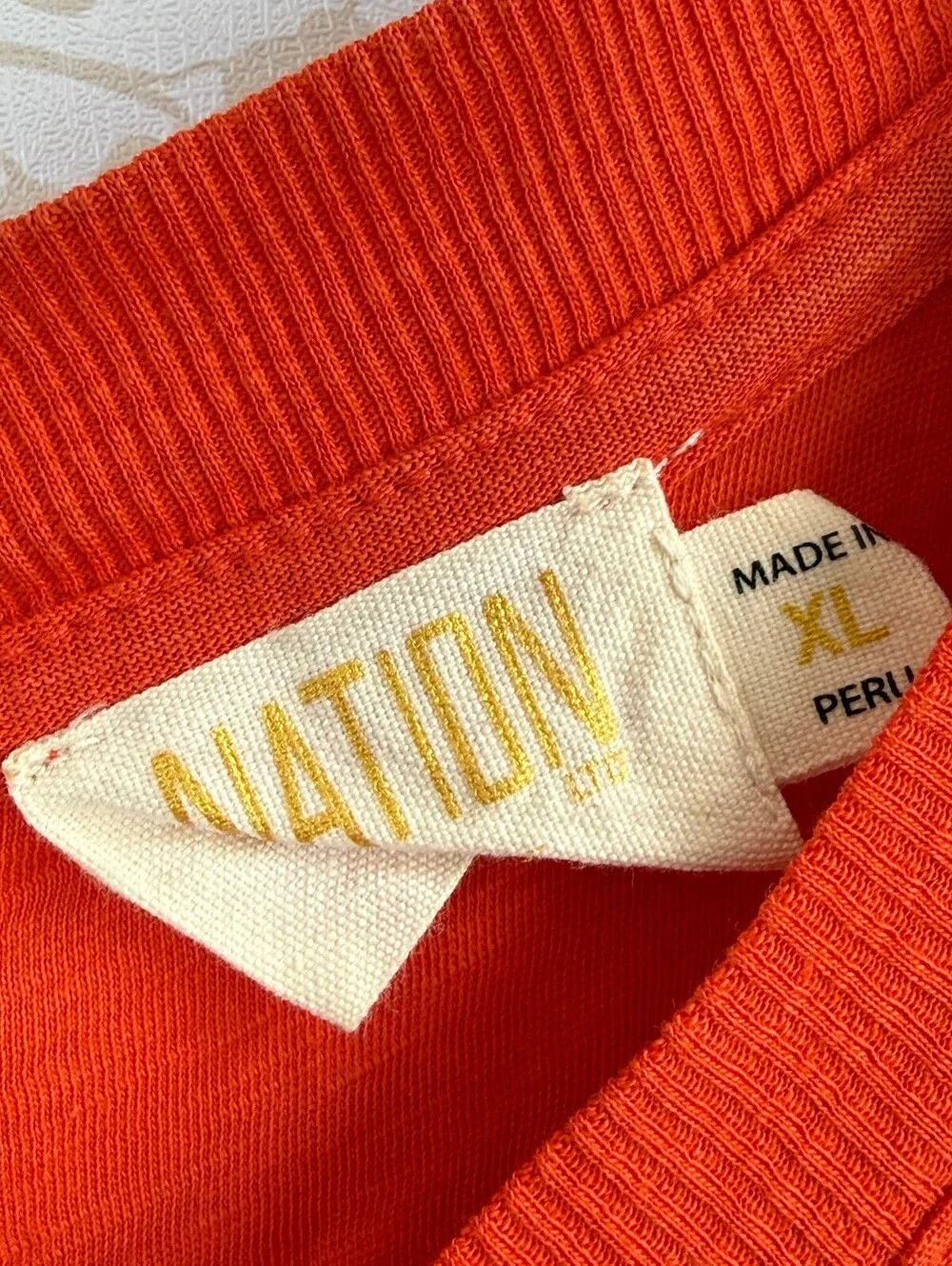 Nation LTD Orange Red 100% Pima Cotton Ruffle Sleeve Top - Size - X-Large